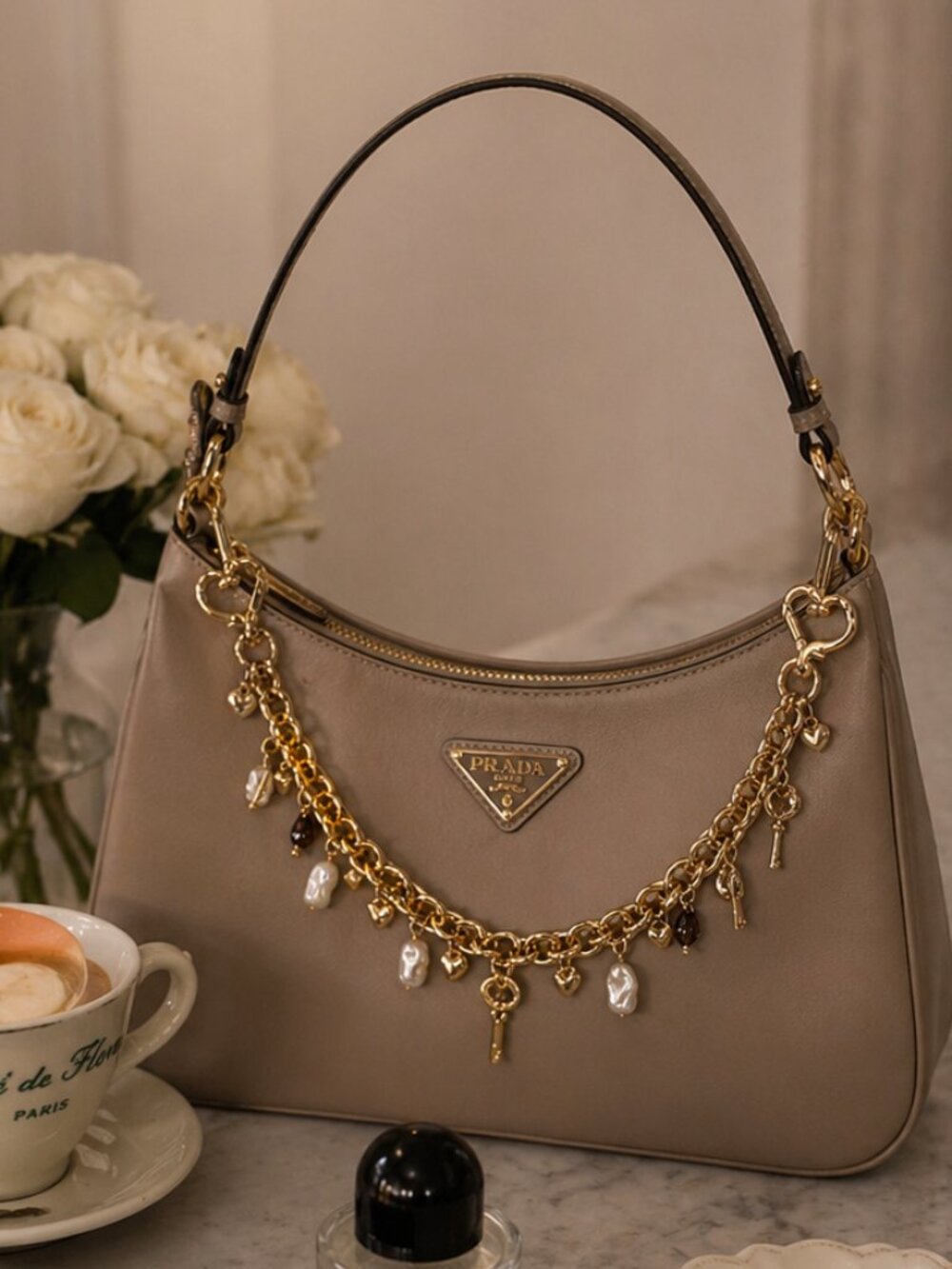 Gold Key Bag Charm